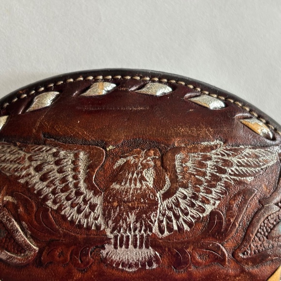 Brazos Joe Belts Leather Eagle Western Style Vintage Belt Buckle - Picture 4 of 9